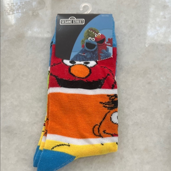 Sesame Street Red and Orange Character Socks - Picture 1 of 1
